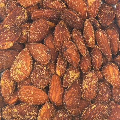 Barbecue fried almonds with skin